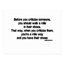 Before You Criticise quote Post Cards