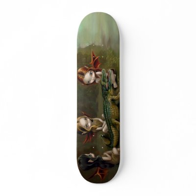Befriending an Alligator gothic fairy Skateboard by strangeling