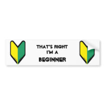 Beginner Driver Bumper Stickers