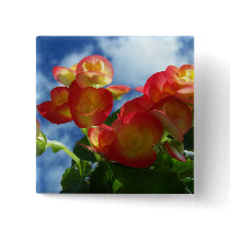 Begonia Flowers Square Pin