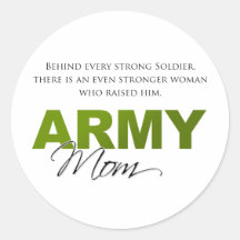 Behind Every Strong Soldier 2 Round Stickers