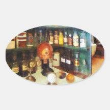 Behind the Counter at the Drugstore Sticker
