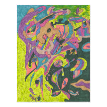 Behold, Original Abstract Post Card