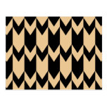 Beige and Black Chevron Pattern. postcards
