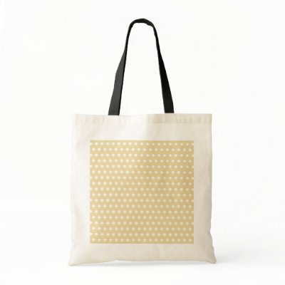 Beige and White Polka Dot Pattern. Spotty. Tote Bag by Graphics_By_Metarla