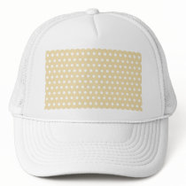 Beige and White Polka Dot Pattern. Spotty. Mesh Hat