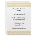 Beige and White Polka Dot Pattern. Spotty. Invite