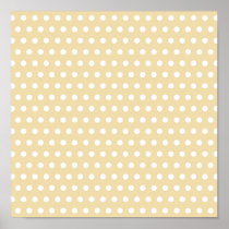 Beige and White Polka Dot Pattern. Spotty. Poster
