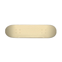 Beige and White Polka Dot Pattern. Spotty. Skateboards