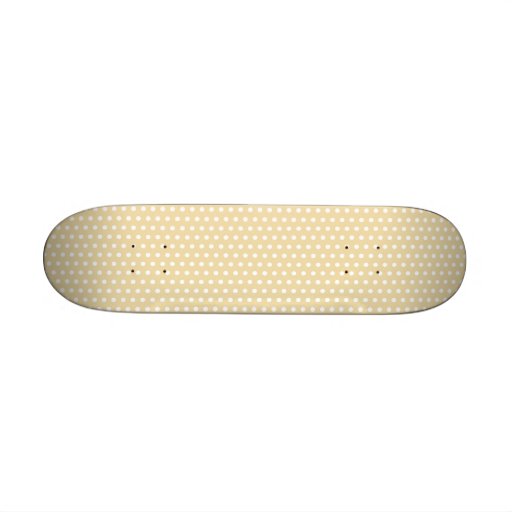 Beige and White Polka Dot Pattern. Spotty. Skateboards