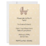 Beige Baby Pram. On spotty background. Custom Invitation