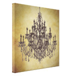 Beige Brown Vintage Chandelier Canvas Art Print