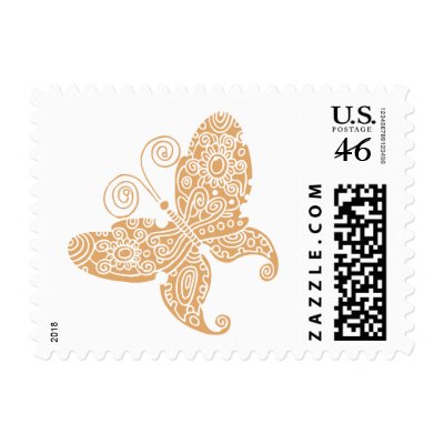 Beige Butterfly Postage by ShouShou