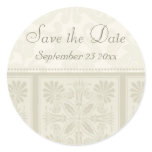 Beige Floral Elegant Save the Date Envelope Seals stickers