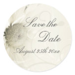 Beige Floral Elegant Save the Date Envelope Seals stickers
