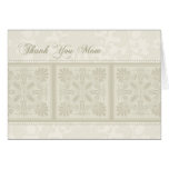 Beige Floral Mum Wedding Day Thank You Card