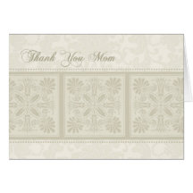 Beige Floral Mum Wedding Day Thank You Card