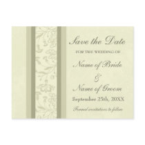 Beige Floral Save the Date Wedding Postcards