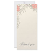 Beige floral Thank you card Full Color Rack Card