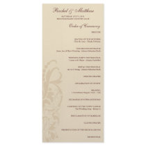 Beige Floral Wedding Program