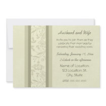 Beige Floral Wedding Vow Renewal Invitations