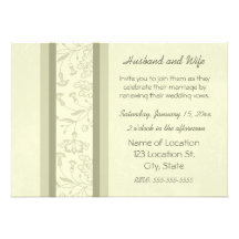 Beige Floral Wedding Vow Renewal Invitations
