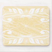 beige flowers mouse pad