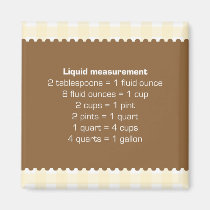 Beige gingham liquid measure chart kitchen helper magnets
