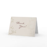 Beige Leaves greeting card thanks!