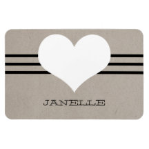 Beige Modern Heart Flexi Magnet