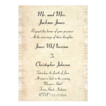 Beige Vintage Inspired Wedding Invitation