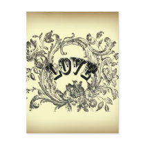 Beige Vintage Love Victorian Style Post Cards