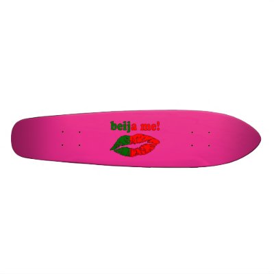 Beija Me! - Kiss Me in Portuguese Valentine's Day Skateboard by thelanguageemporium