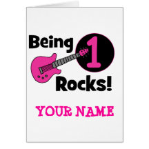 Being 1 Rocks! with Pink Guitar Card