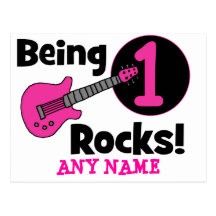 Being 1 Rocks! with Pink Guitar Post Cards