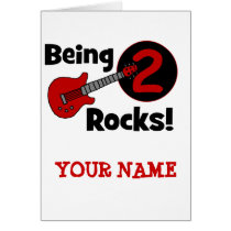 Being 2 Rocks! with Guitar Greeting Card