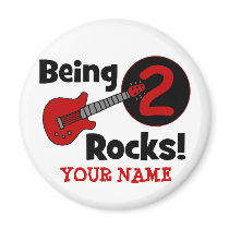 Being 2 Rocks! with Guitar Refrigerator Magnet