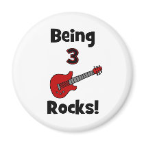 Being 3 Rocks! With Guitar Rockstar Rocker Magnet