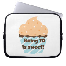 Being 70 is Sweet Birthday T-shirts and Gifts Computer Sleeves