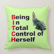 Being in Control of Herself Throw Pillows