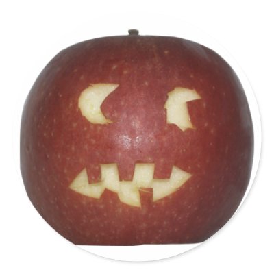 beissender Apfel Runder Sticker by hera56