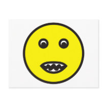 beissender smilie biting postkarten
