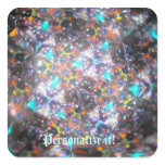 Bejeweled Kaleidescope for July (personalized) Square Stickers