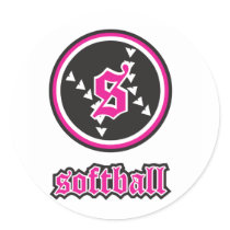 Beka Softball Round Stickers