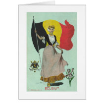 Belgian Lady & Flag - Early 1900's