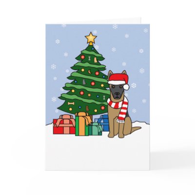 Belgian Malinois and Christmas Tree by khocker