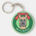 Belgian Malinois Christmas Keychains