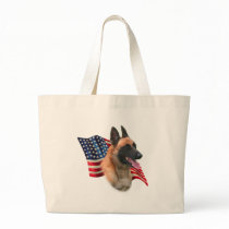 Belgian Malinois Flag Tote Bag