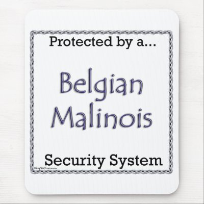 Belgian Malinois Security System Mouse Mats by GreyWolfCreation