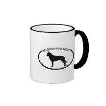 Belgian Malinois Silhouette Black Mug
